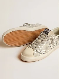 Super-Star nubuck with Swarovski crystals and ice-gray suede star