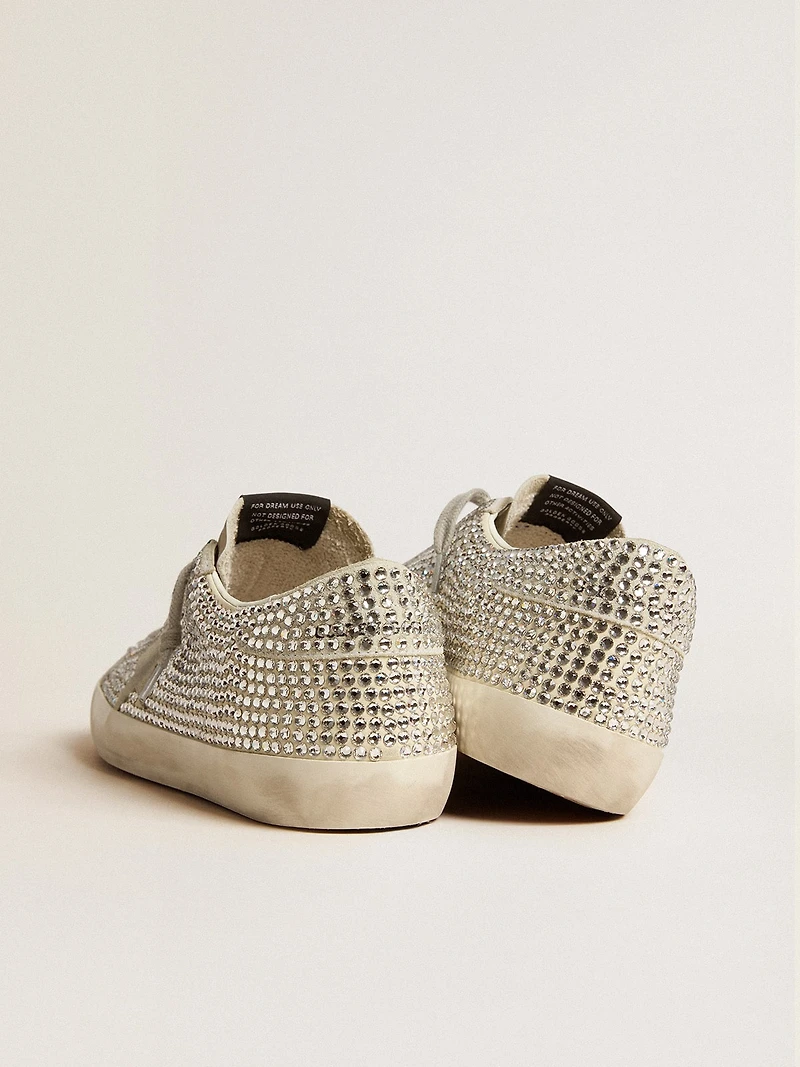 Super-Star nubuck with Swarovski crystals and ice-gray suede star
