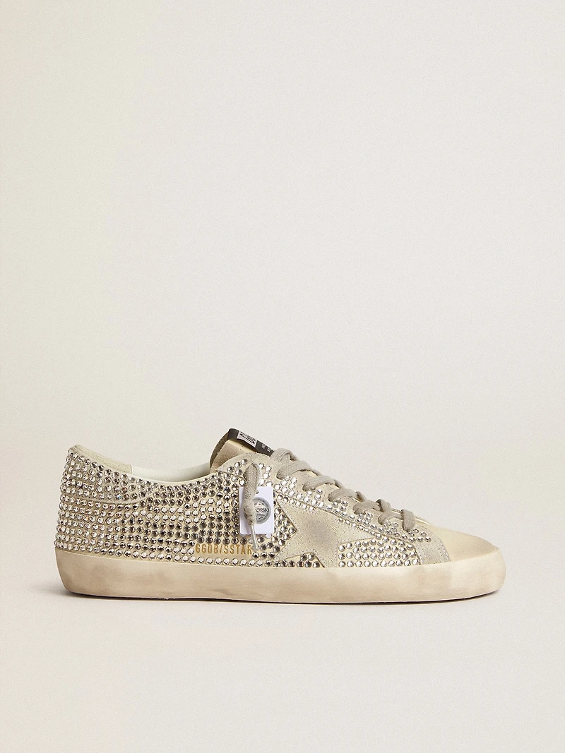Super-Star nubuck with Swarovski crystals and ice-gray suede star