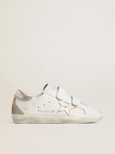 Women’s Old School LTD with rose gold metallic leather star and heel tab