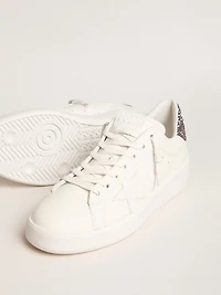 Women’s Purestar with white leather star and anthracite glitter heel tab
