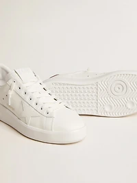 Purestar with white leather star and plum leather heel tab