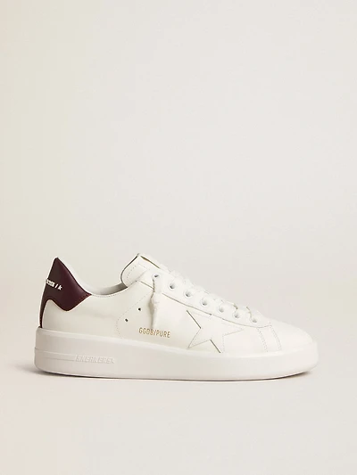 Purestar with white leather star and plum heel tab