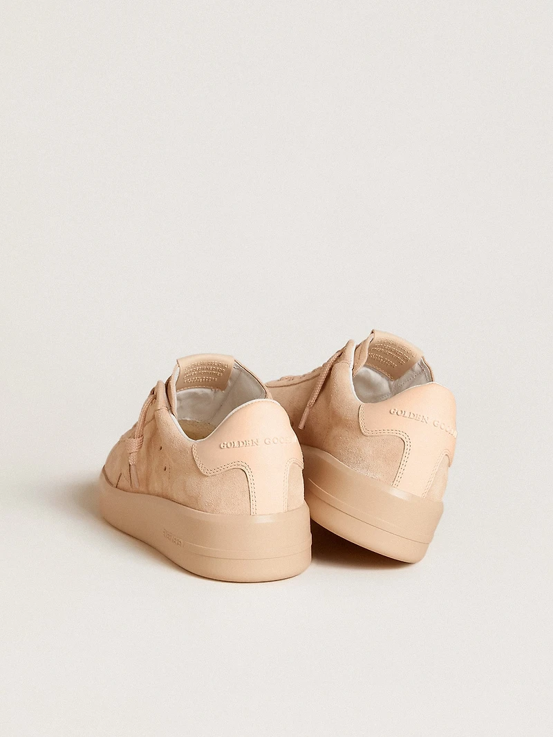 Purestar in suede with suede star and light pink leather heel tab
