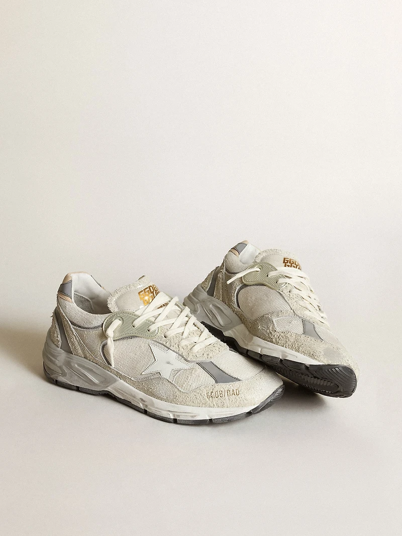Women's Dad-Star white mesh and suede