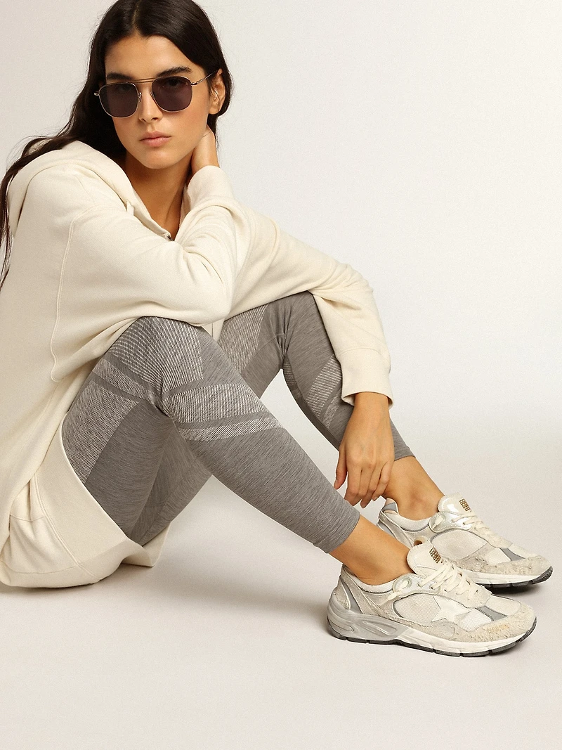 Women's Dad-Star white mesh and suede