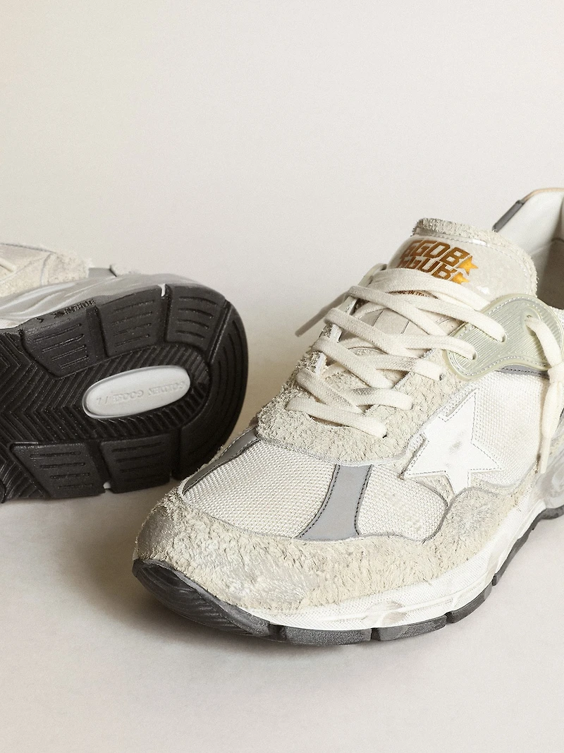 Women's Dad-Star white mesh and suede