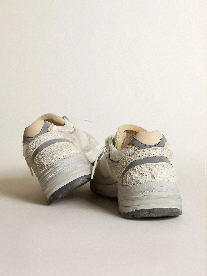 Women's Dad-Star white mesh and suede