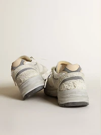 Women's Dad-Star white mesh and suede