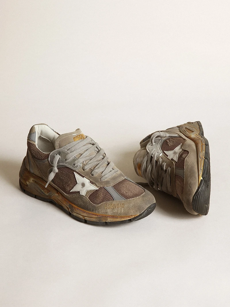 Women's Dad-Star dove gray mesh and suede