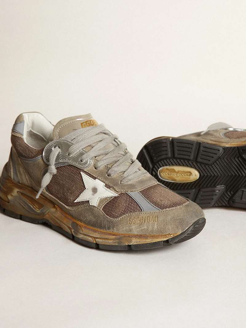 Women's Dad-Star dove gray mesh and suede