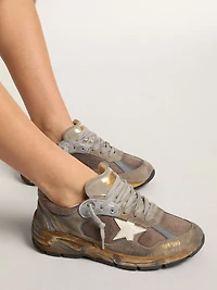 Women's Dad-Star dove gray mesh and suede