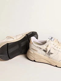 Running Sole in nappa with silver star and gold leather heel tab