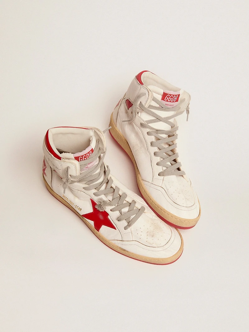 Women's Sky-Star white nappa with red star and heel tab
