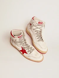 Women's Sky-Star white nappa with red star and heel tab