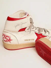 Women's Sky-Star white nappa with red star and heel tab