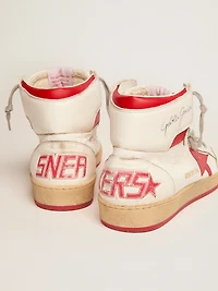 Women's Sky-Star white nappa with red star and heel tab