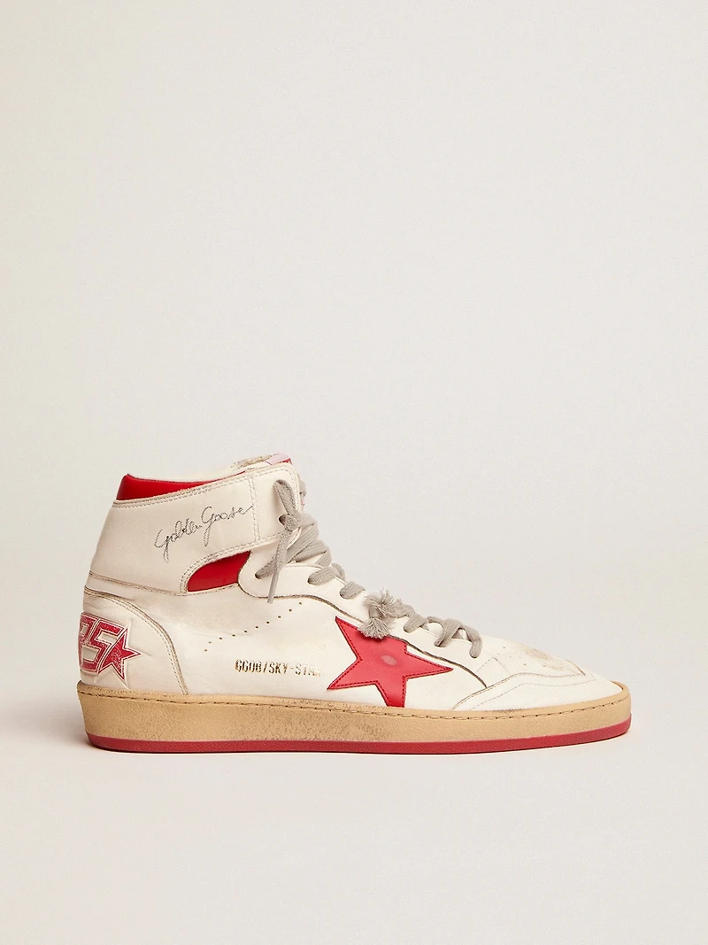 Women's Sky-Star white nappa with red star and heel tab