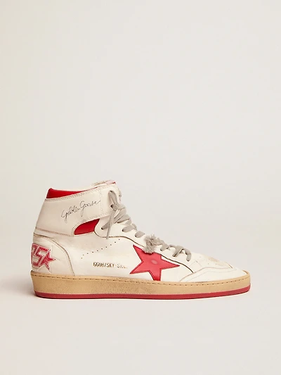 Women's Sky-Star white nappa with red star and heel tab
