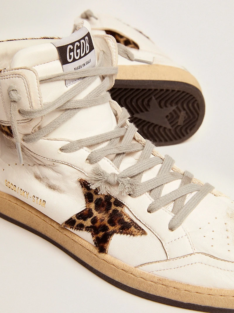 Women's Sky-Star with signature and leopard print pony skin inserts