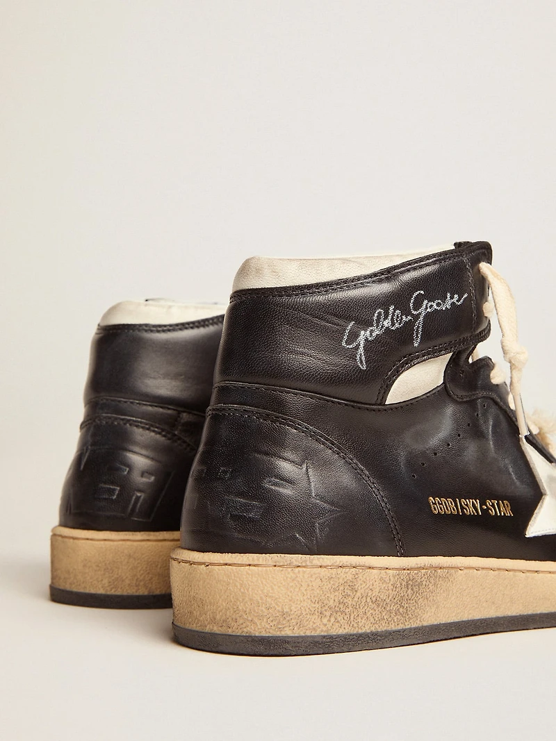 Women's Sky-Star black nappa with white star