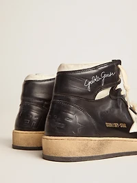 Women's Sky-Star black nappa with white star