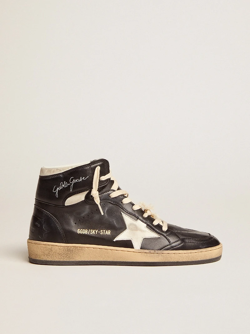 Women's Sky-Star black nappa with white star