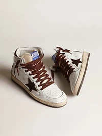 Women’s Sky-Star white nappa leather with chocolate suede star