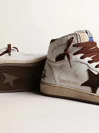 Women’s Sky-Star white nappa leather with chocolate suede star