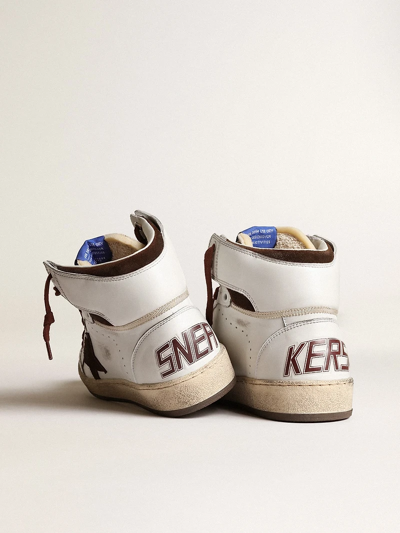 Women’s Sky-Star white nappa leather with chocolate suede star