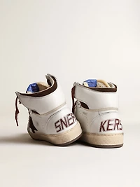 Women’s Sky-Star white nappa leather with chocolate suede star