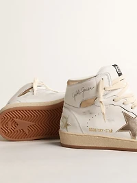 Sky-Star white nappa leather with gold metallic star and heel tab