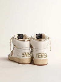 Sky-Star white nappa leather with gold metallic star and heel tab