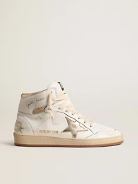 Sky-Star white nappa leather with gold metallic star and heel tab