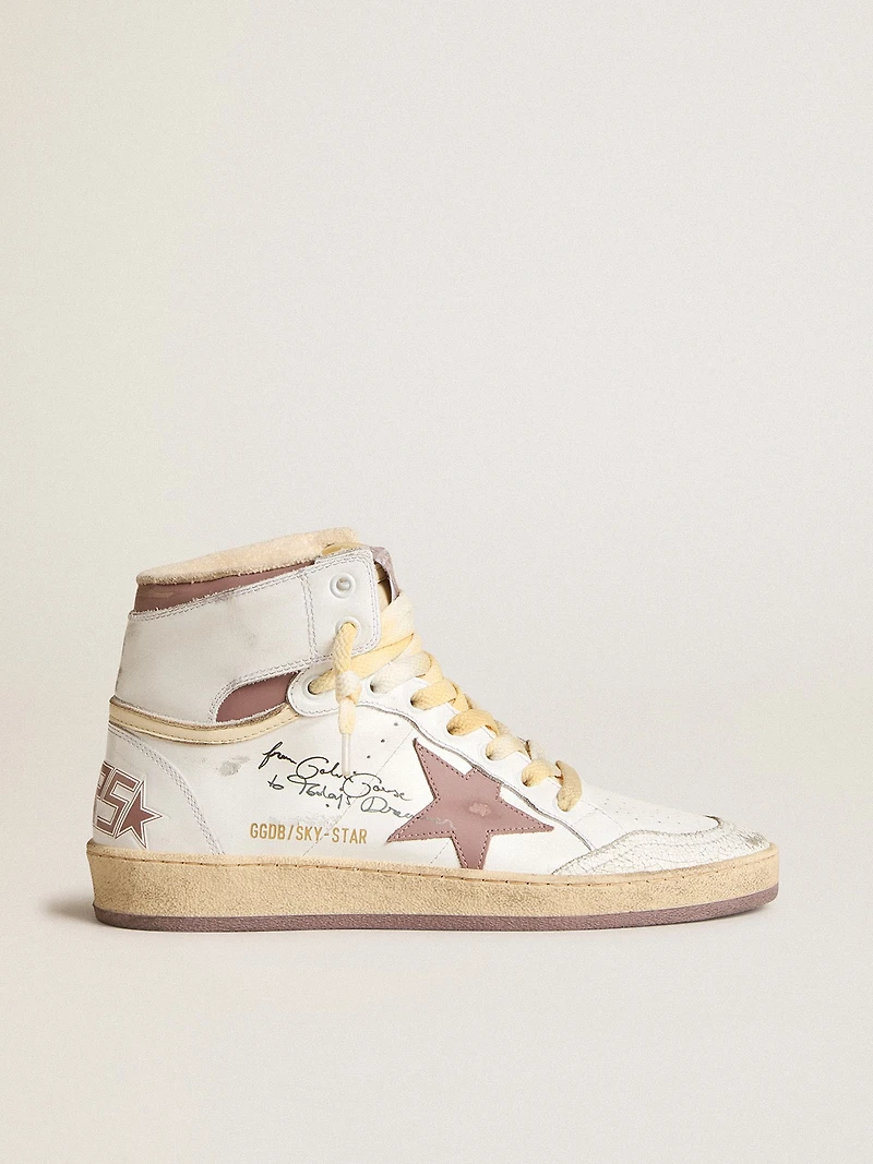 Sky-Star white leather with pink star