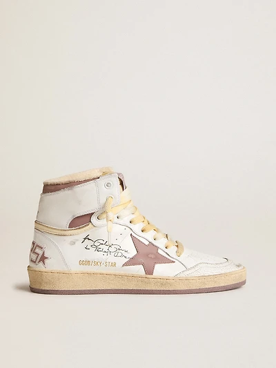 Sky-Star white leather with pink star