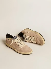 Women's Ball Star LTD in powder pink suede with Swarovski crystal tongue and shearling lining