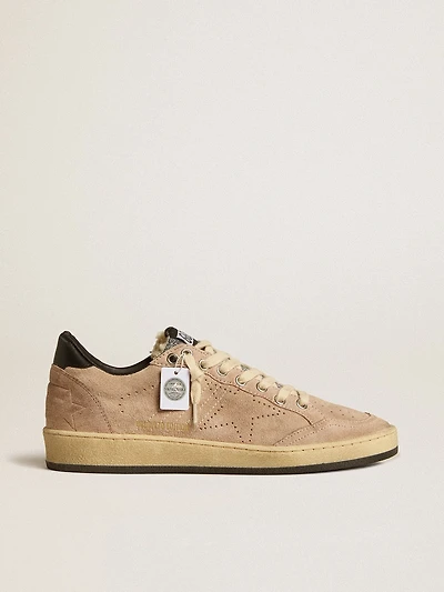 Women's Ball Star LTD in powder pink suede with Swarovski crystal tongue and shearling lining