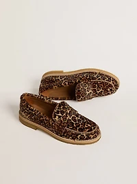 Women's Jerry loafer leopard-print pony skin