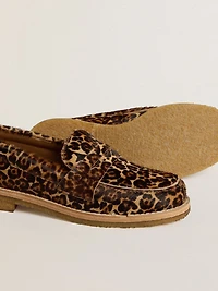 Women's Jerry loafer leopard-print pony skin