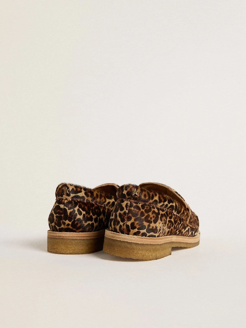 Women's Jerry loafer leopard-print pony skin