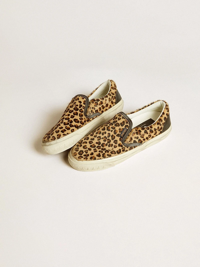 Women's VCE Penstar leopard-print pony skin with black leather heel tab