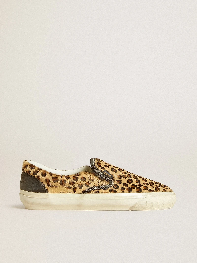 Women's VCE Penstar leopard-print pony skin with black leather heel tab