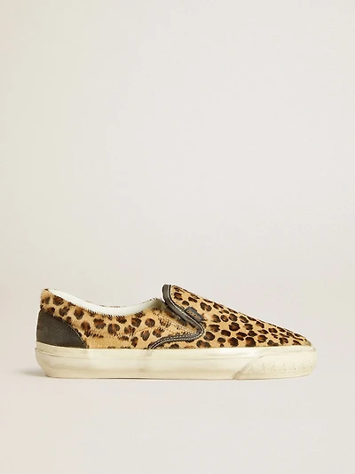 Women's VCE Penstar leopard-print pony skin with black leather heel tab