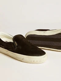 Women's VCE Penstar black suede with leather heel tab