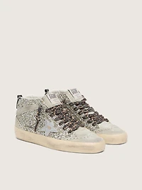 Mid star LTD silver glitter with metallic leather