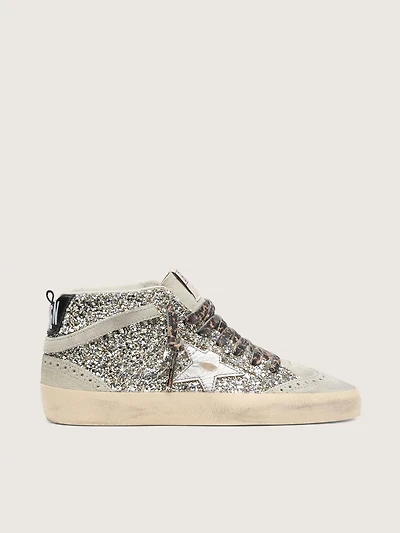 Mid star LTD silver glitter with metallic leather