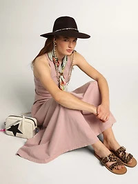 Women's Margaret flat sandals leopard-print pony skin