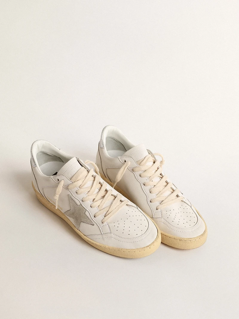 Ball star with suede and metallic leather heel tab