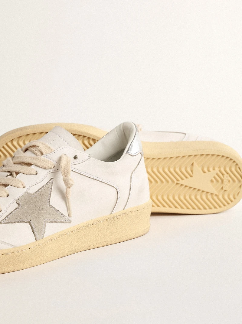 Ball star with suede and metallic leather heel tab